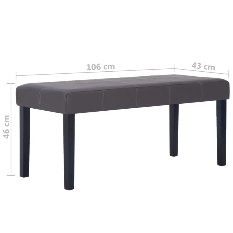 Suoliukas, pilkas, 106cm, dirbtinė oda