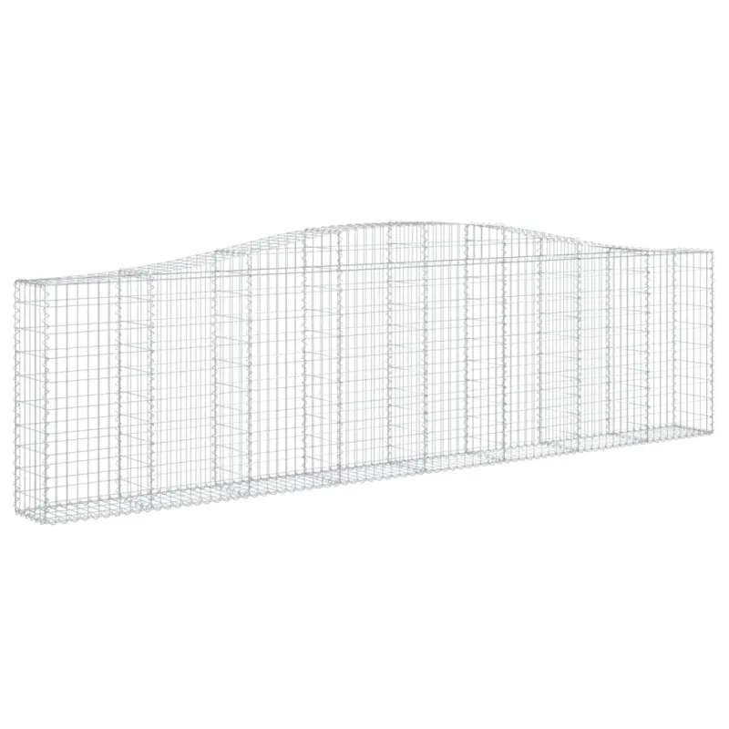 Išlenkti gabiono krepšiai, 10vnt., 400x30x100/120cm, geležis