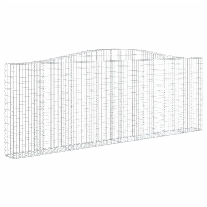 Išlenkti gabiono krepšiai, 15vnt., 400x30x140/160cm, geležis