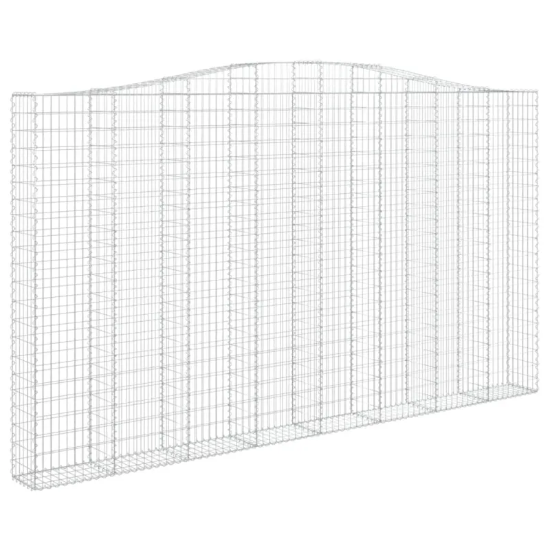 Išlenkti gabiono krepšiai, 5vnt., 400x30x220/240cm, geležis