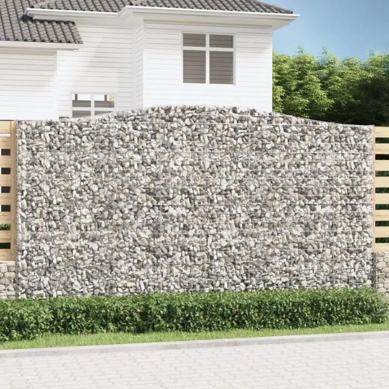 Išlenkti gabiono krepšiai, 6vnt., 400x30x220/240cm, geležis
