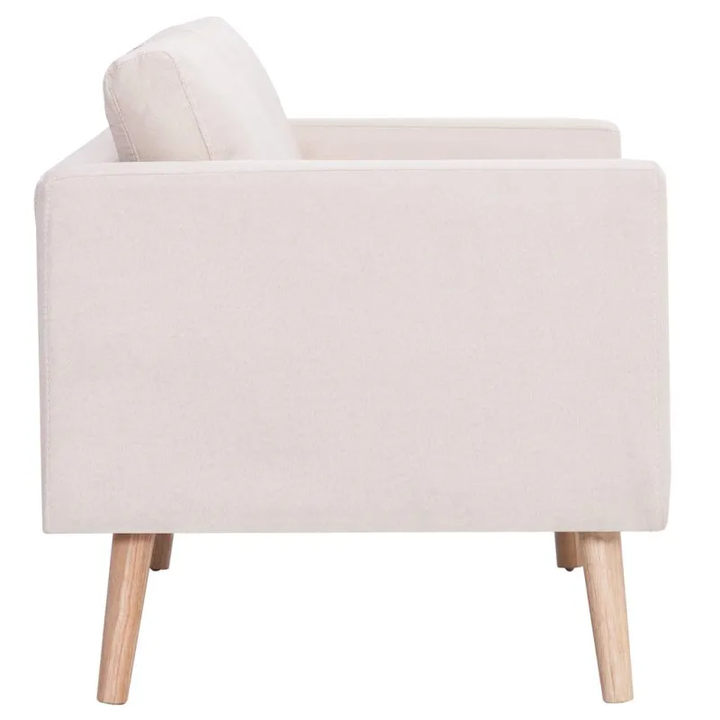 Trivietė sofa, kreminės spalvos, audinys