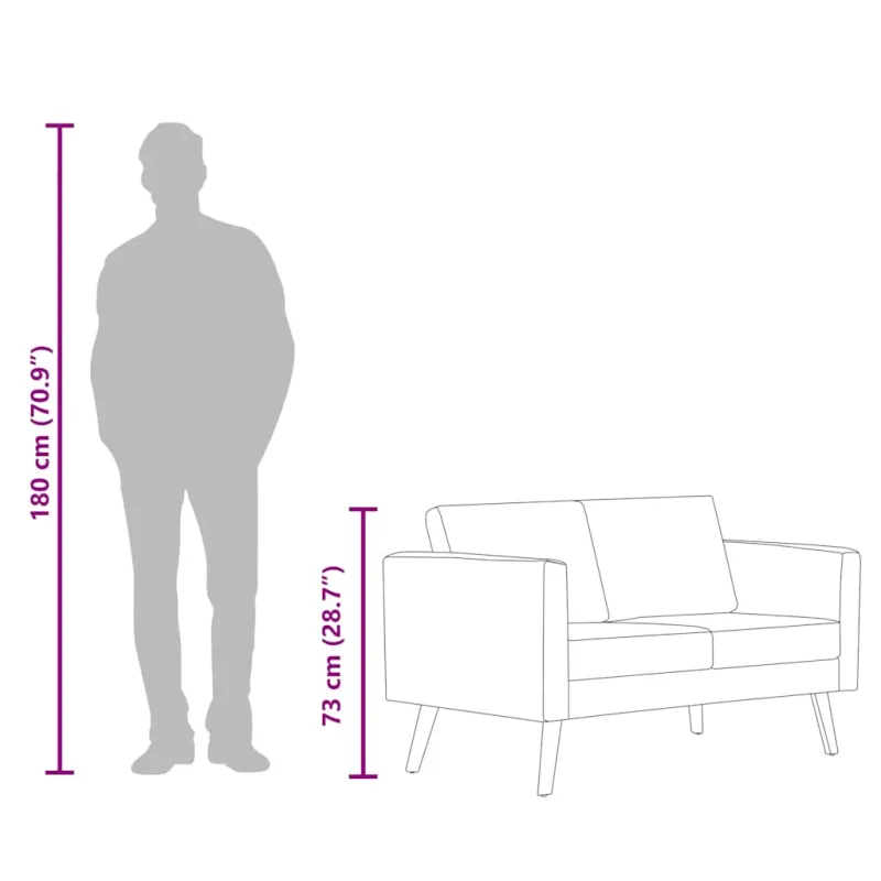 Dvivietė sofa, ruda, audinys