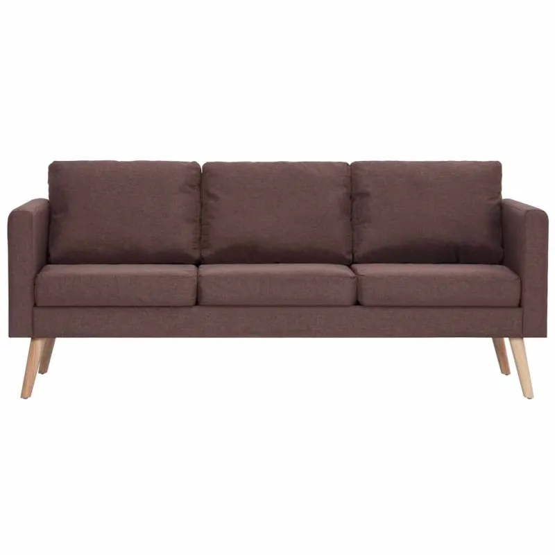 Trivietė sofa, ruda, audinys
