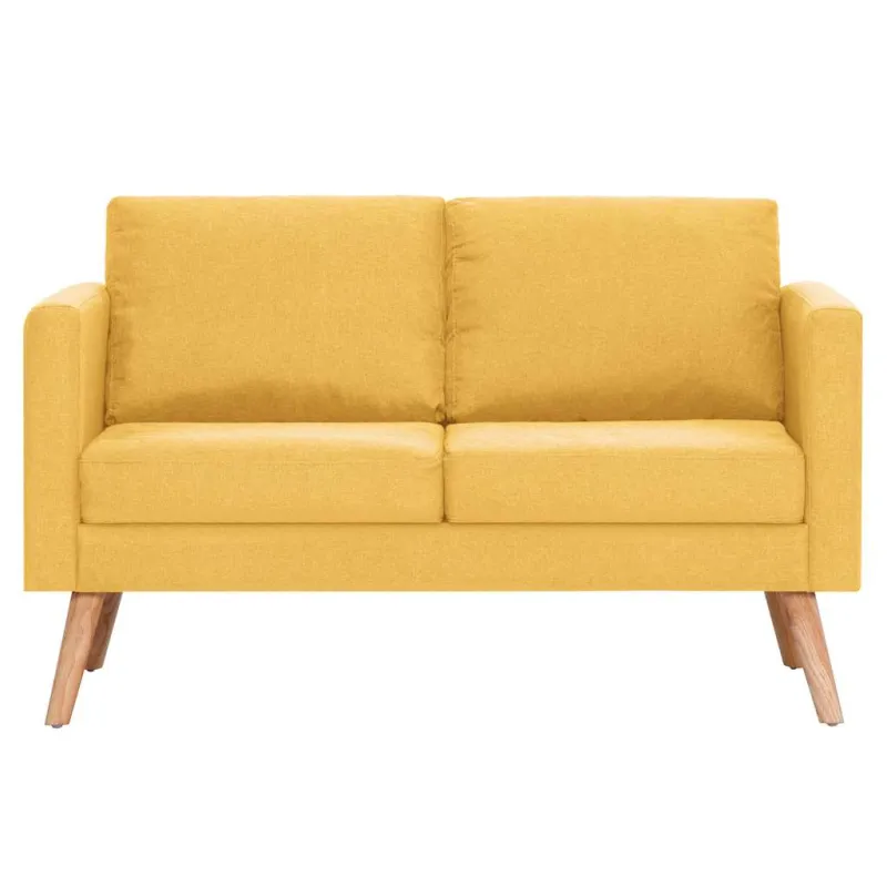 Dvivietė sofa, geltona, audinys