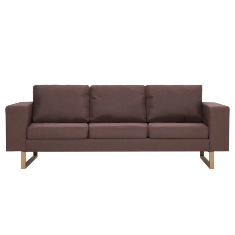 Trivietė sofa, ruda, audinys