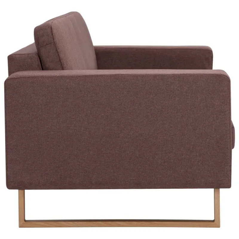 Trivietė sofa, ruda, audinys