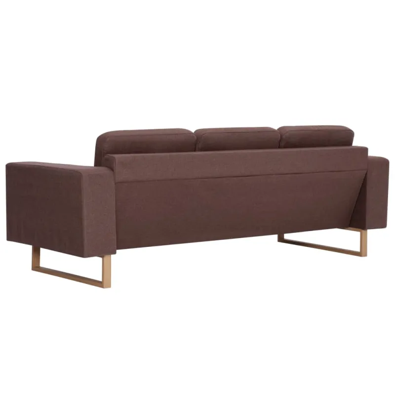 Trivietė sofa, ruda, audinys