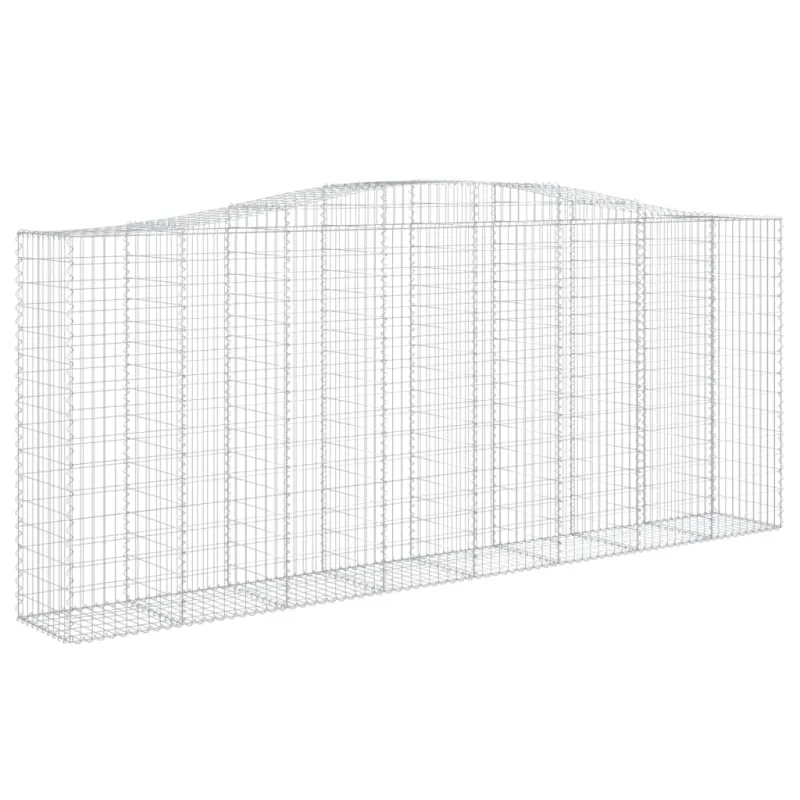 Išlenkti gabiono krepšiai, 8vnt., 400x50x160/180cm, geležis