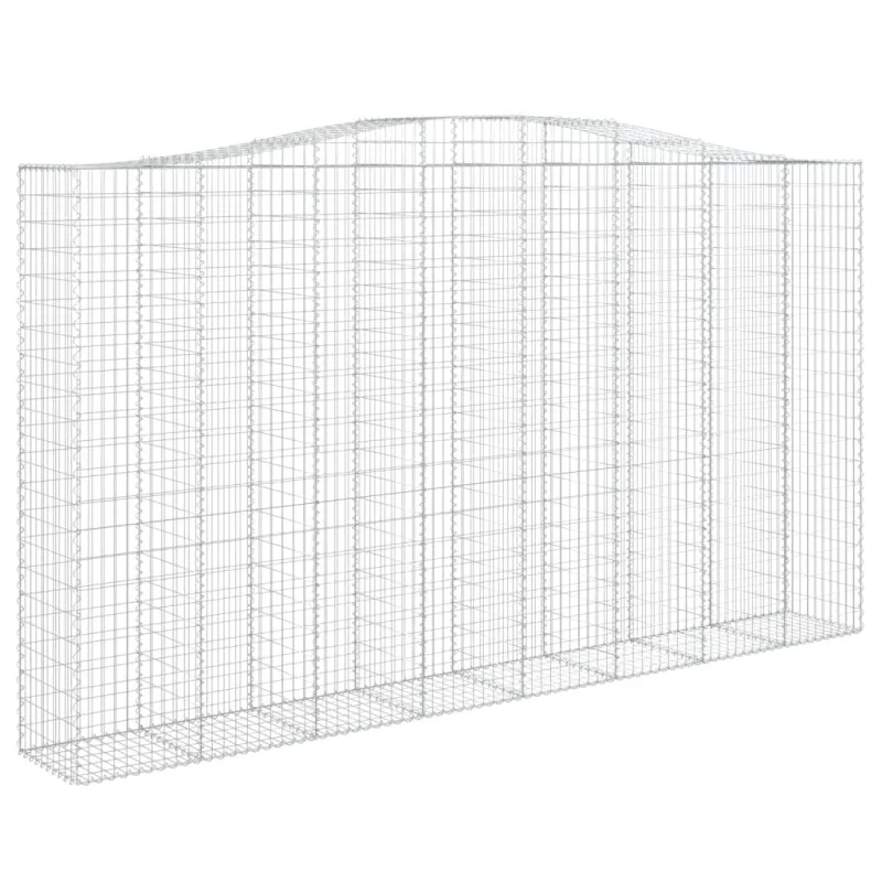 Išlenkti gabiono krepšiai, 9vnt., 400x50x220/240cm, geležis
