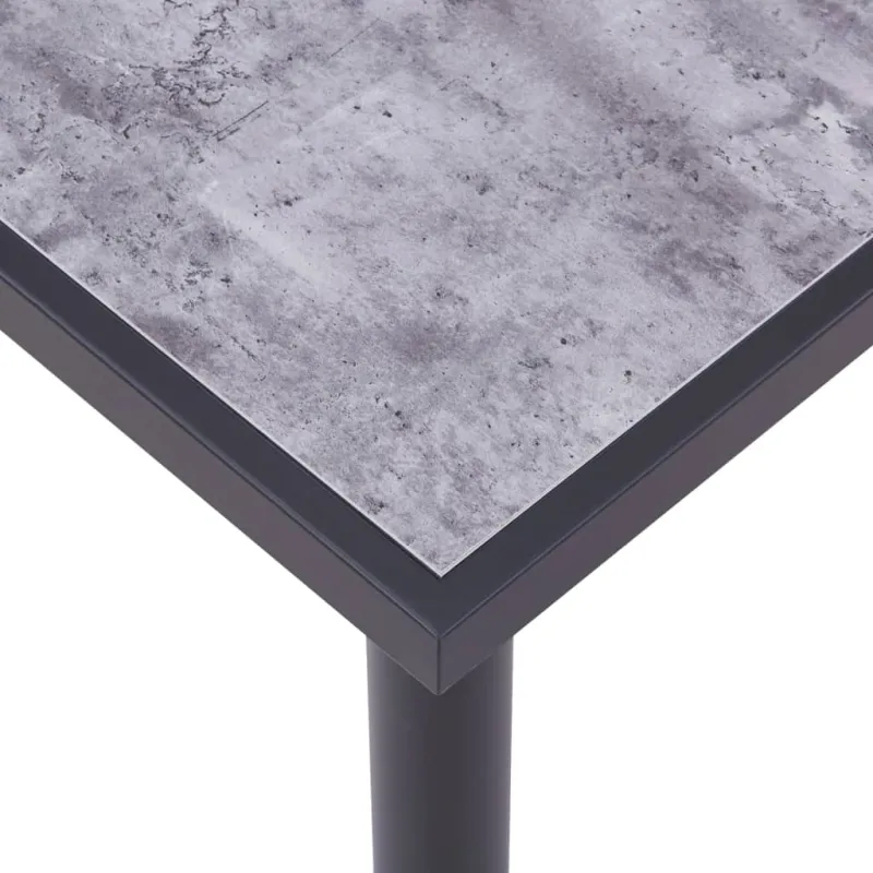 Valgomojo stalas, juodas ir betono pilkas, 180x90x75cm, MDF