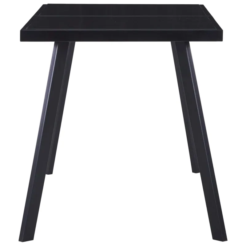 Valgomojo stalas, juodas, 140x70x75cm, grūdintas stiklas