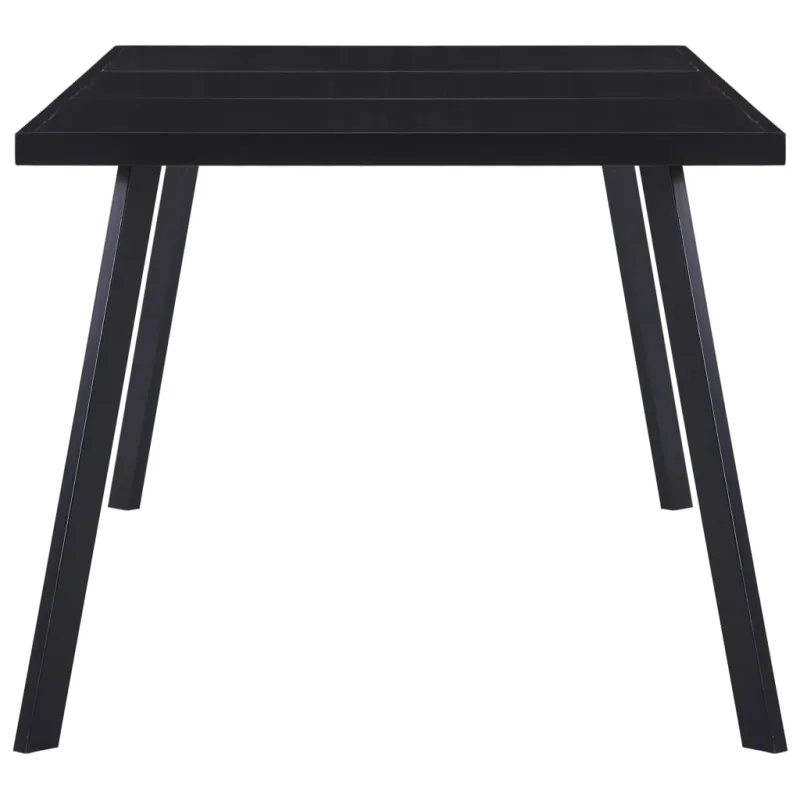 Valgomojo stalas, juodas, 160x80x75cm, grūdintas stiklas