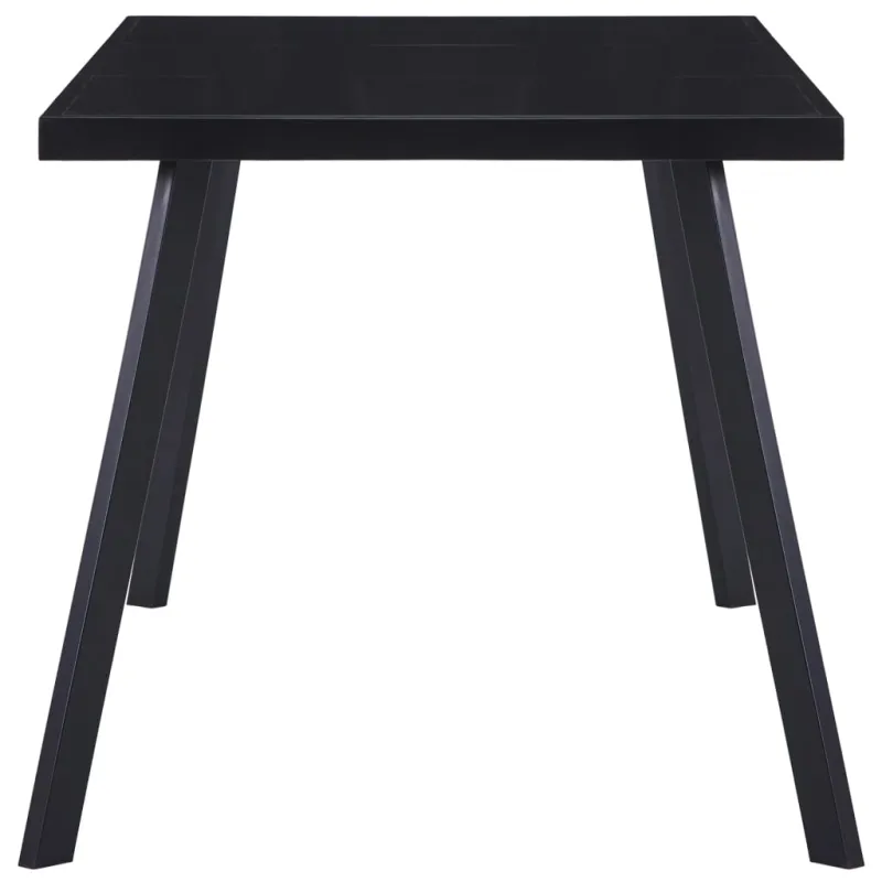 Valgomojo stalas, juodas, 180x90x75cm, grūdintas stiklas
