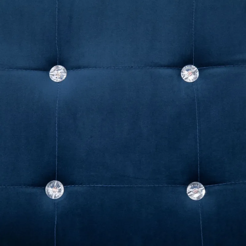 Dvivietė sofa su porankiais, mėlynos sp., chromas ir aksomas