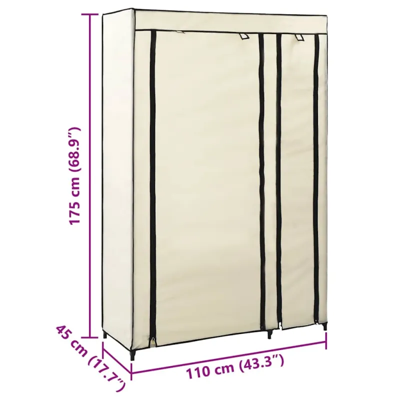 Sulanks. drab. spintos, 2vnt., krem. sp., 110x45x175cm, audinys