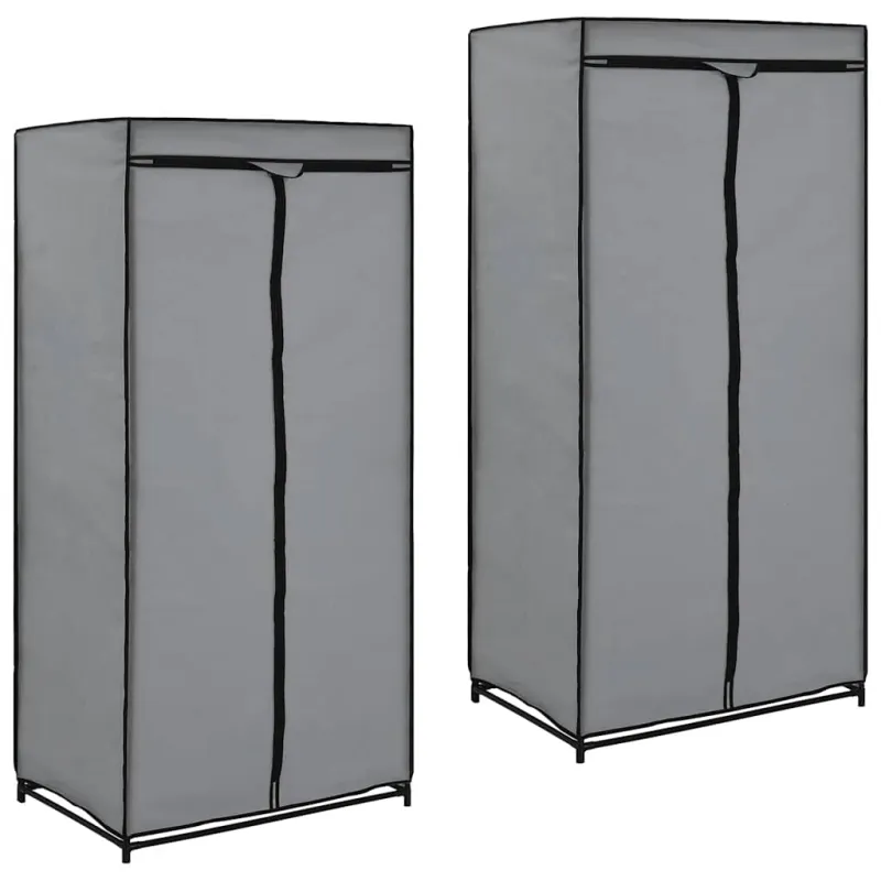 Drabužių spintos, 2vnt., pilkos, 75x50x160cm