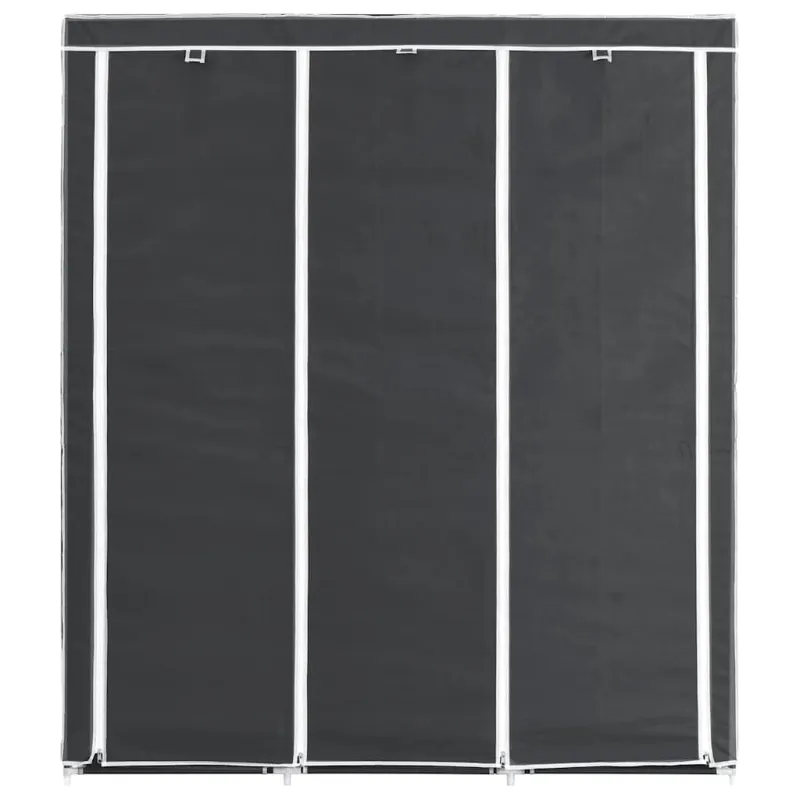Drab. spinta su skyr. ir stryp., juoda, 150x45x175cm, audinys