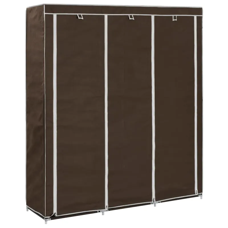 Drab. spinta su skyr. ir stryp., ruda, 150x45x175cm, audinys