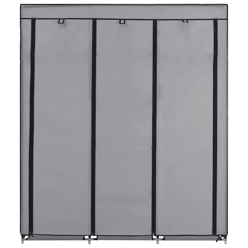 Drab. spinta su skyr. ir stryp., pilka, 150x45x175cm, audinys