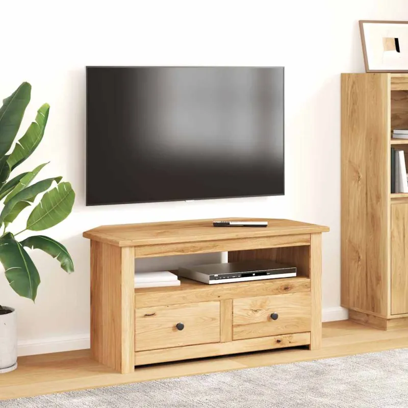 Kampinė TV spintelė Panama, 93x49x49cm, pušies masyvas