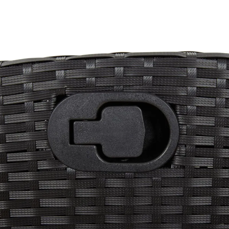 Soodokokoonpano ja tyynysetti, 9-osaa, musta, polyrattani