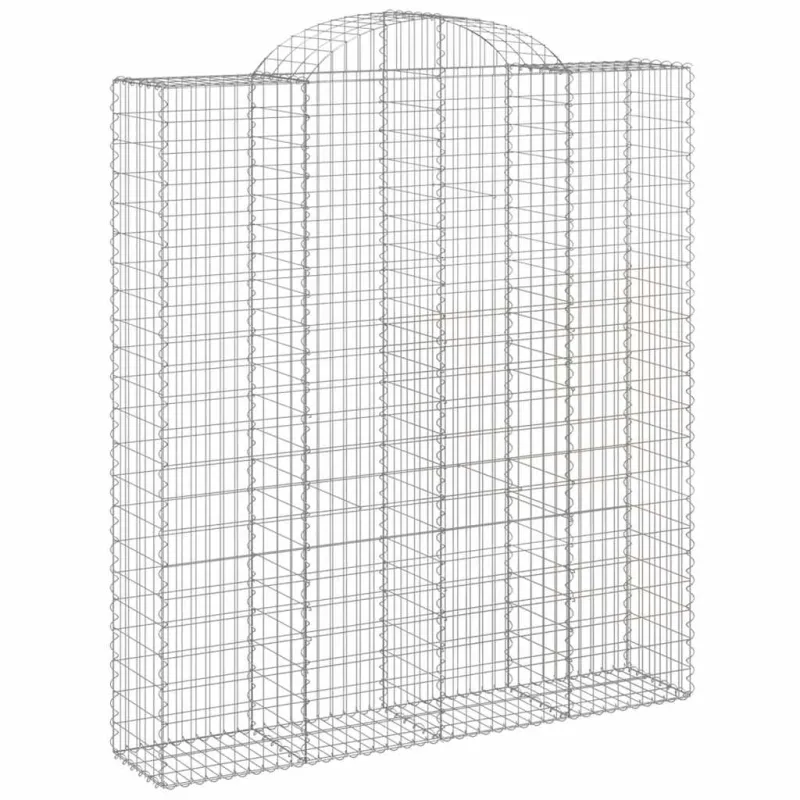 Išlenkti gabiono krepšiai, 9vnt., 200x50x220/240cm, geležis