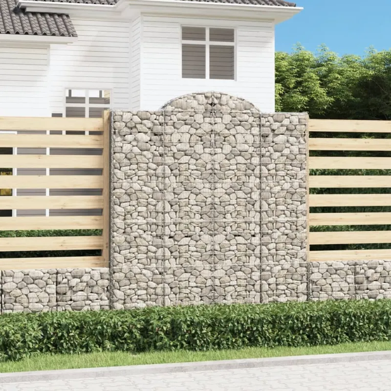 Išlenkti gabiono krepšiai, 11vnt., 200x50x220/240cm, geležis