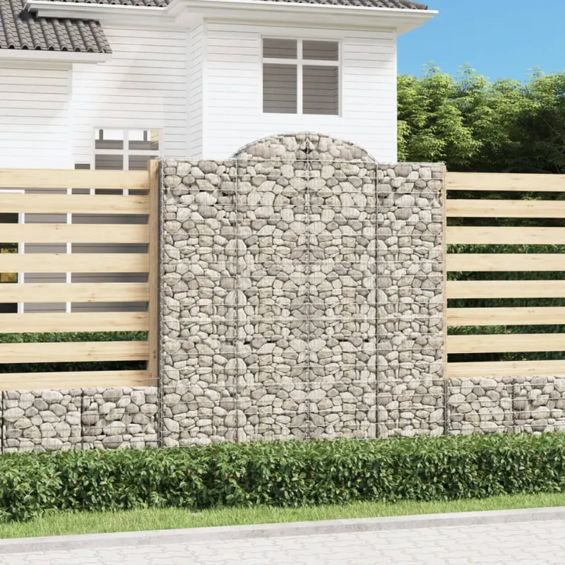 Išlenkti gabiono krepšiai, 12vnt., 200x50x220/240cm, geležis