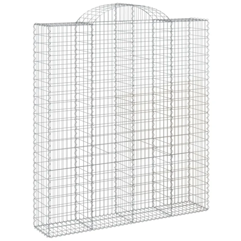 Išlenkti gabiono krepšiai, 14vnt., 200x50x220/240cm, geležis