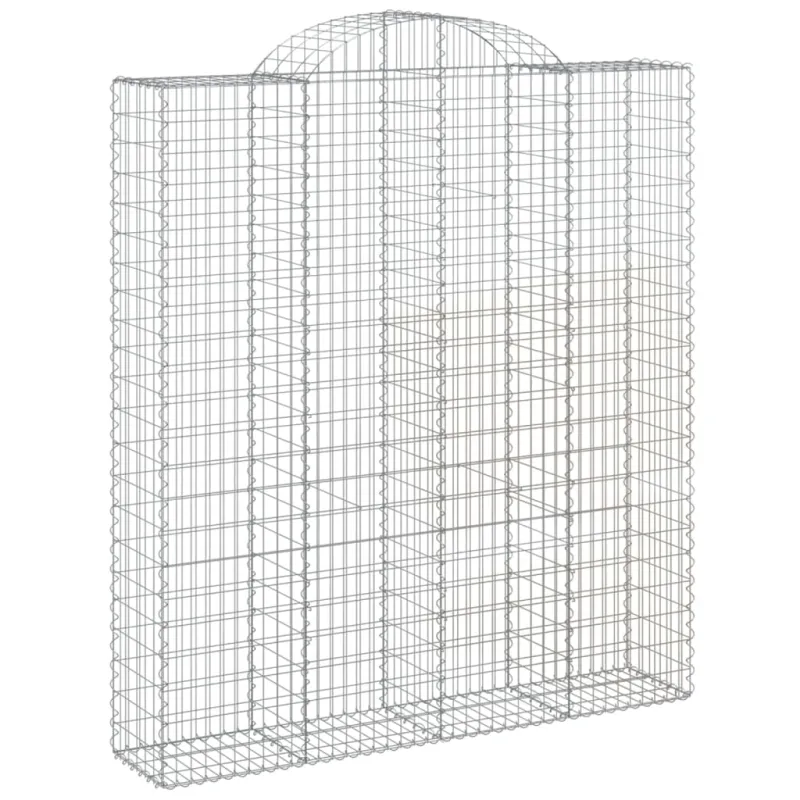 Išlenkti gabiono krepšiai, 15vnt., 200x50x220/240cm, geležis