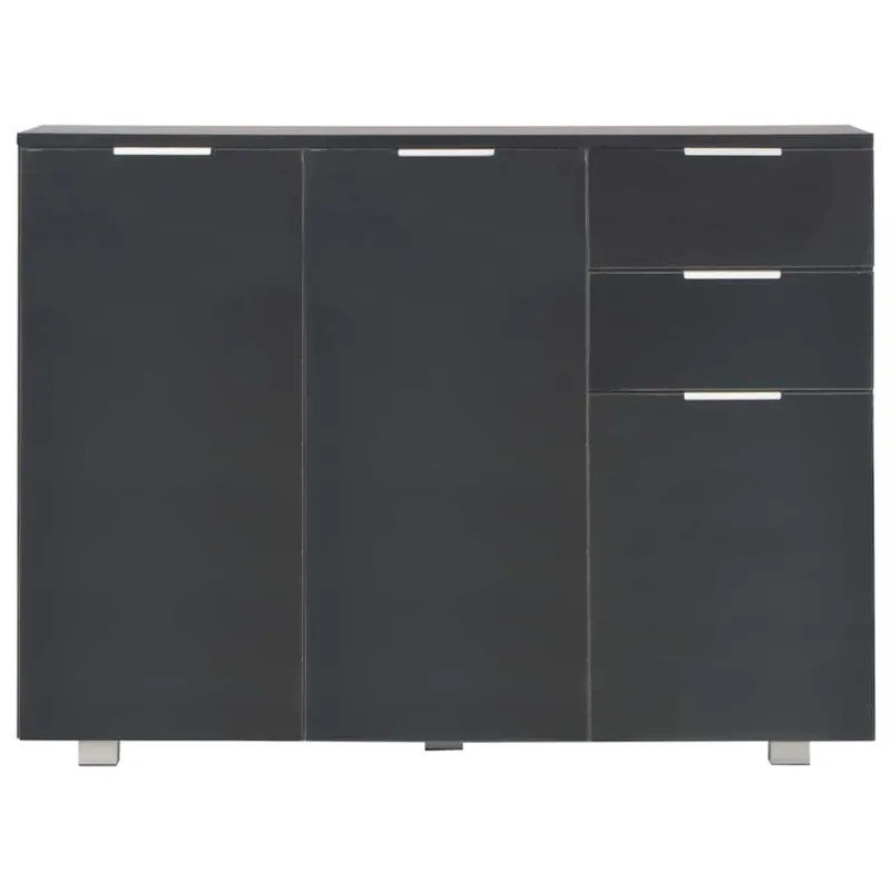 Šoninė spintelė, juodos spalvos, 107x35x80,5cm, labai blizgi