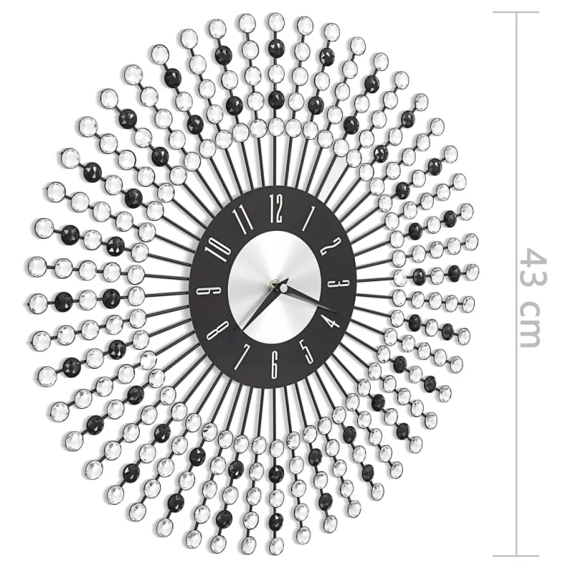 Sieninis laikrodis, juodos spalvos, 43 cm, metalas