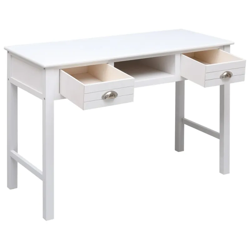 Rašomasis stalas, baltos spalvos, 110x45x76 cm, mediena