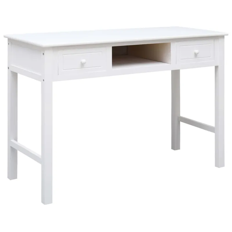 Rašomasis stalas, baltos spalvos, 110x45x76 cm, mediena
