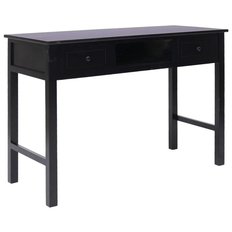 Rašomasis stalas, juodos spalvos, 110x45x76 cm, mediena