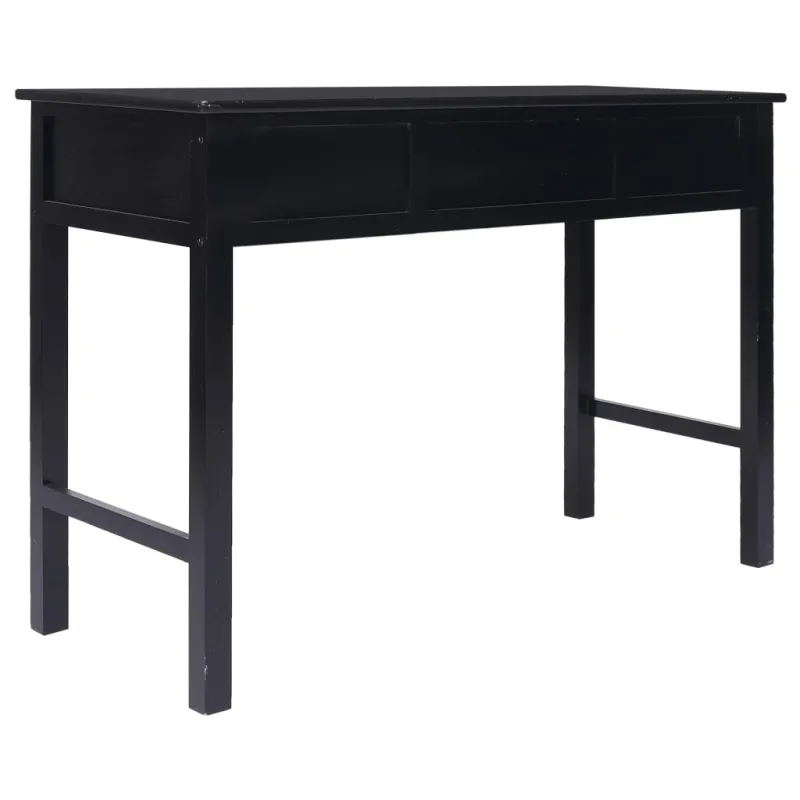 Rašomasis stalas, juodos spalvos, 110x45x76 cm, mediena