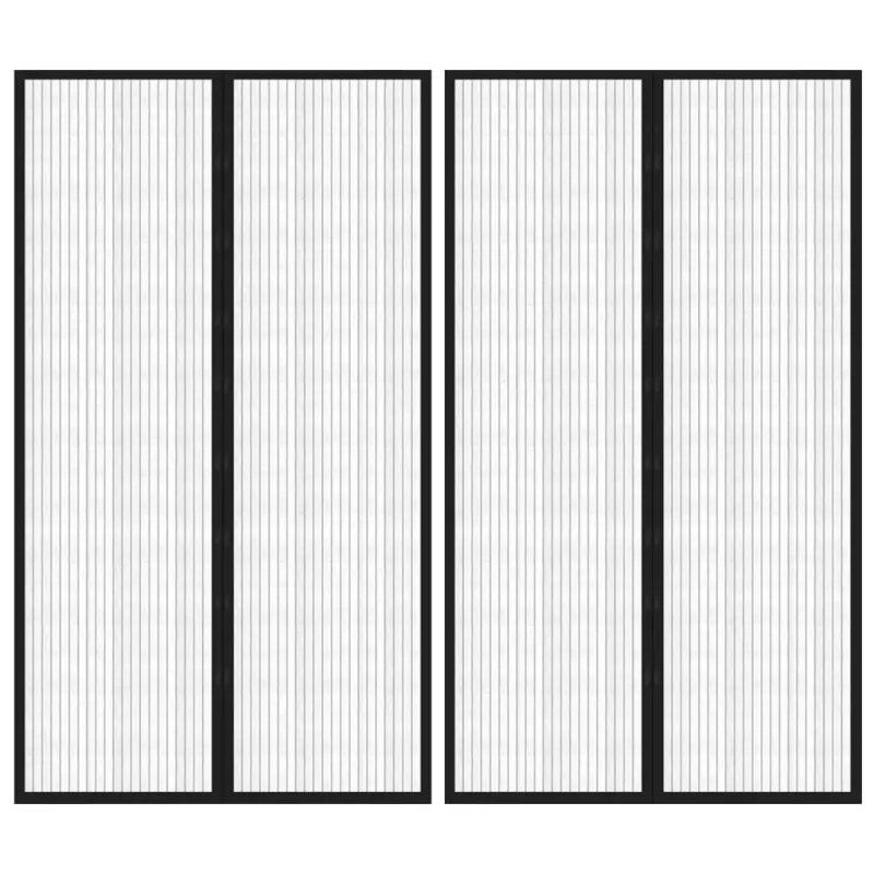 Tinkleliai nuo vabzdžių durims, 2vnt., juodi, 200x80cm