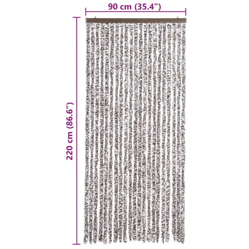 Užuolaida nuo vabzdžių, ruda ir kreminė, 90x220 cm, šenilis