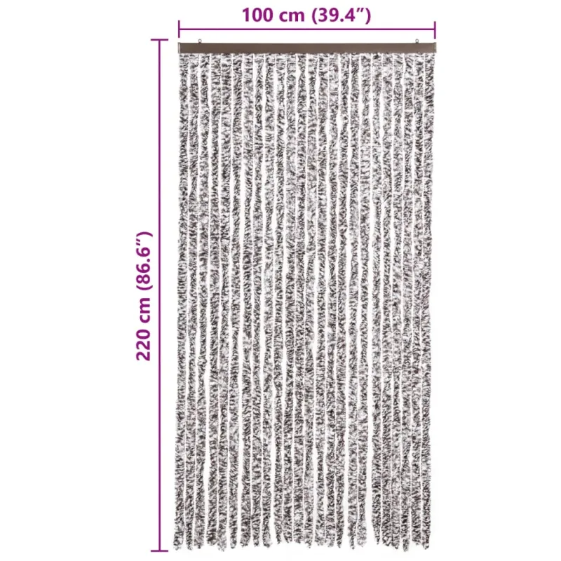 Užuolaida nuo vabzdžių, ruda ir kreminė, 100x220 cm, šenilis