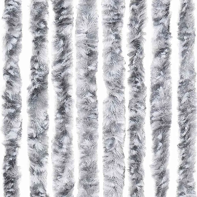 Užuolaida nuo vabzdžių, pilka ir balta, 56x185 cm, šenilis