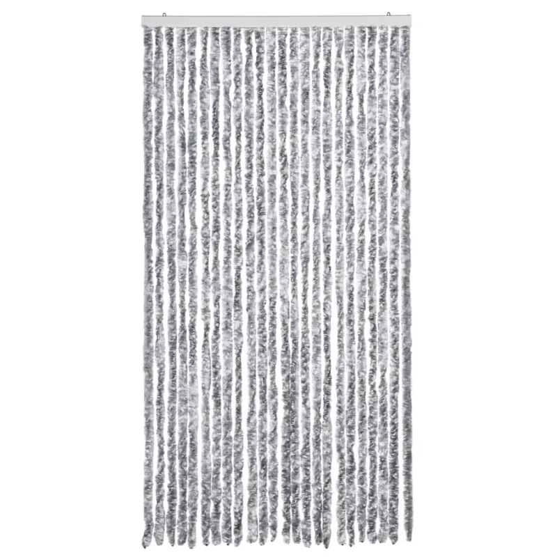 Užuolaida nuo vabzdžių, pilka ir balta, 100x220 cm, šenilis