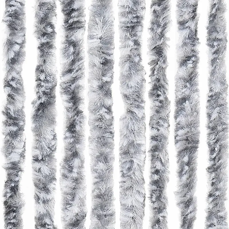 Užuolaida nuo vabzdžių, pilka ir balta, 100x220 cm, šenilis