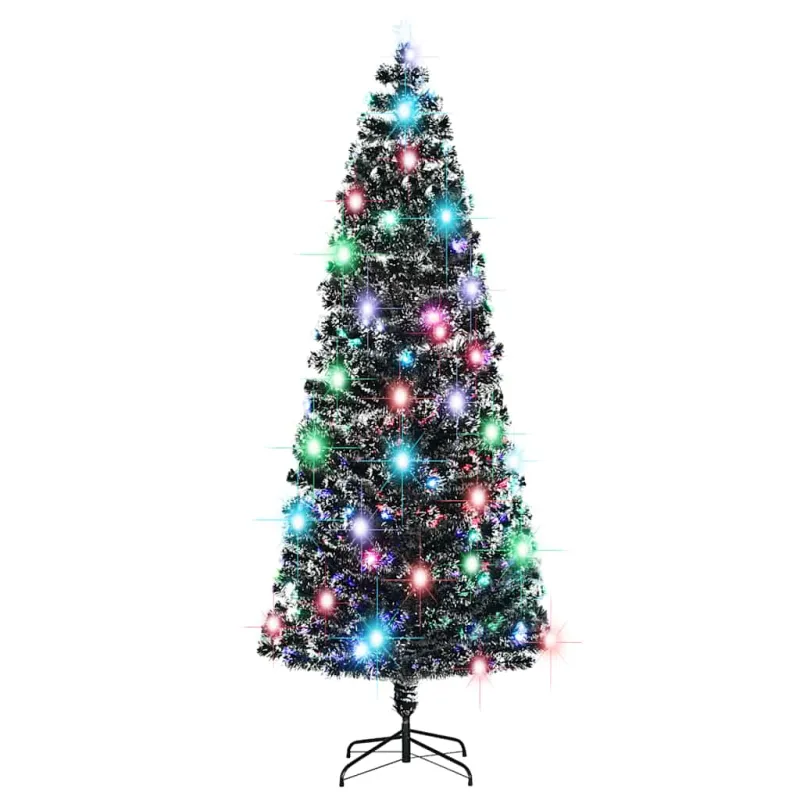 Apšviesta Kalėdų eglutė su stovu ir LED, 240cm, optinis pluoštas