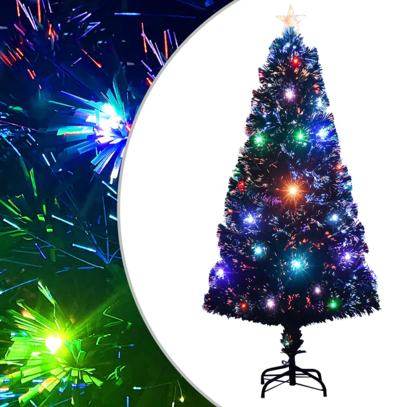 Apšviesta Kalėdų eglutė su stovu ir LED, 120cm, optinis pluoštas