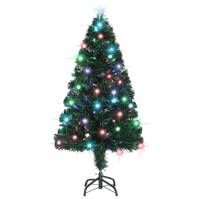 Apšviesta Kalėdų eglutė su stovu ir LED, 120cm, optinis pluoštas