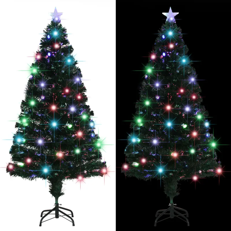 Apšviesta Kalėdų eglutė su stovu ir LED, 150cm, optinis pluoštas