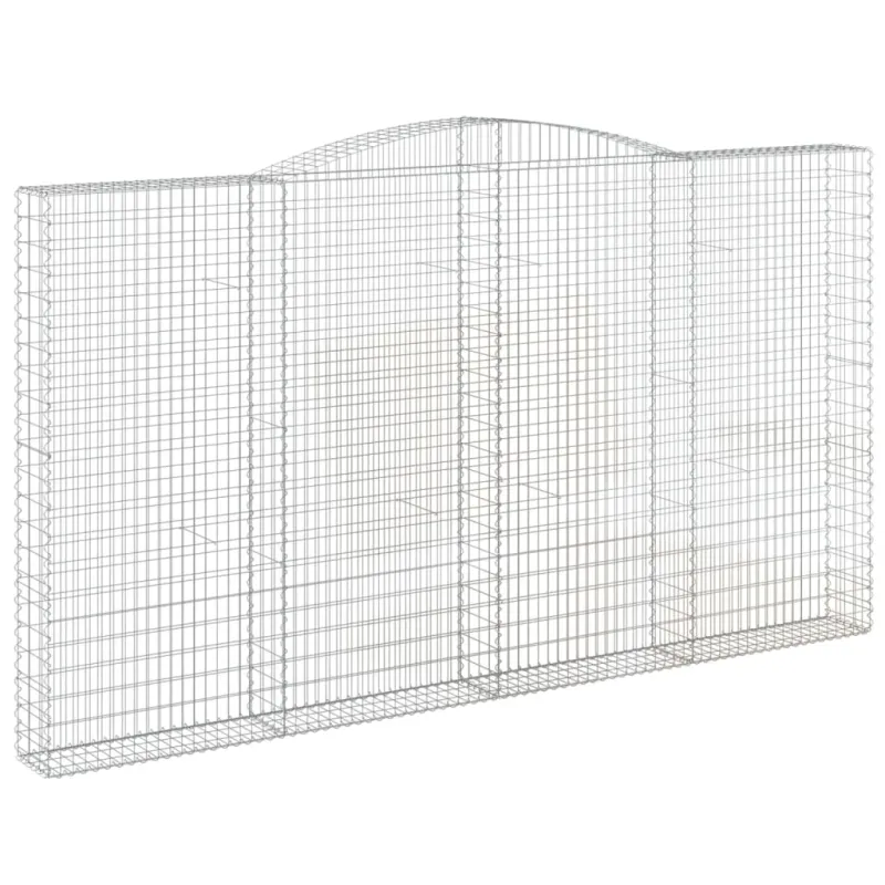 Išlenkti gabiono krepšiai, 3vnt., 400x30x220/240cm, geležis