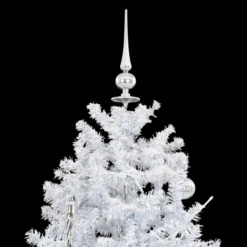 Kalėdų eglutė su sniego fun. ir skėč. form. pagr., balta, 170cm