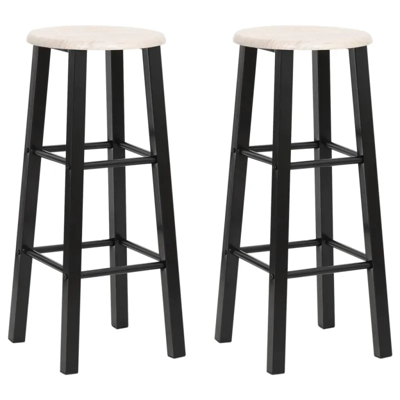 Baro taburetės, 2 vnt., juodos, MDF